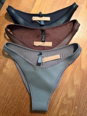 Bundle of 3 SKIMS Scuba Swim Tanga Bikini Bottoms NWT L